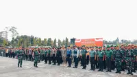 Apel pasukan pengamanan kunjungan Presiden Jokowi ke Riau. (Liputan6.com/M Syukur)