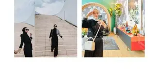 Outfit dengan warna hitam memang tidak pernah salah. Bisa dipadukan dengan item apapun dan cocok untuk digunakan ke manapun. Dinda Hauw juga kerap mengenakan outfit serba hitam dalam kesehariannya. Seperti apa inspirasi outfit serba hitam ala Dinda Hauw? (instagram/dindahw)