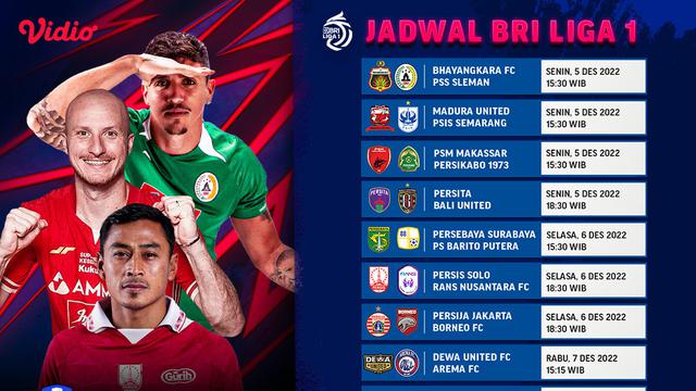 Jadwal dan Live Streaming BRI Liga 1 2022/2023 Matchweek 12 di Vidio, 5-7 Desember 2022