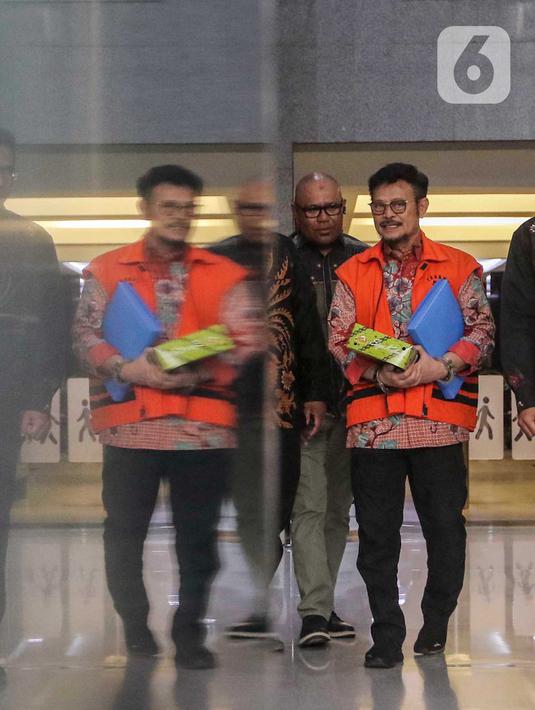 Mantan Menteri Pertanian itu menjalani pemeriksaan lanjutan terkait kasus dugaan korupsi, pemerasan dan penerimaan gratifikasi. (Liputan6.com/Angga Yuniar)