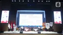 Sejumlah pembicara melakukan pemaparan saat Focus Group Discussion (FGD) yang digelar Forum Masyarakat Indonesia Emas (FORMAS) di Auditorium Penunjang Siaran Luar Negeri, Gedung Radio Republik Indonesia (RRI), Jakarta, Jumat (5/6/2026). (Liputan6.com/Helmi Fithriansyah)