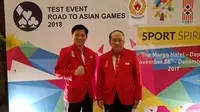 Ekawahyu Kasih (kiri) saat membuka test event bridge menuju Asian Games 2018 (istimewa)