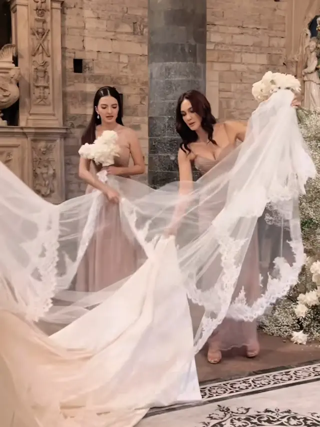 Pesona Luna Maya dan Raline Shah Jadi Bridesmaid Millane Fernandez. [@lunamaya]
