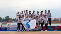 Tim putri traditional boat race Korea Bersatu di Asian Games 2018. (Bola.com/Riskha Prasetya)