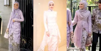 Zaskia Sungkar mengenakan kebaya beraksen tulle yang manis dan kain batik. [Instagram/zaskiasungkar15]