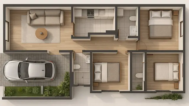 10 Gambar Desain Rumah Tipe 36 dengan 3 Kamar Tidur, Solusi Cerdas Buat Ruang Keluarga Tambah Lega