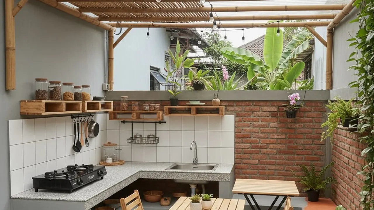 Inspirasi Dapur Outdoor Murah Meriah di Belakang Rumah Sempit