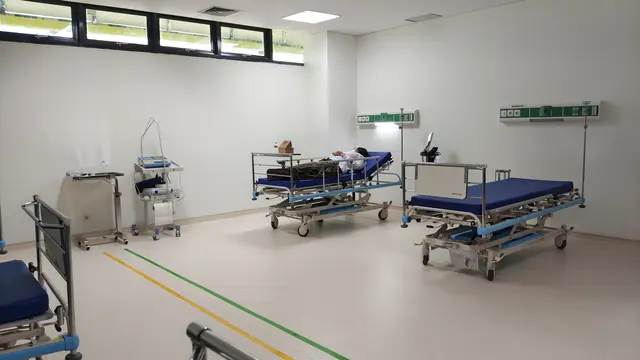 alah satu sudut ruangan pelayanan IGD di RSUD ASA, Kecamatan Tapos, Kota Depok.