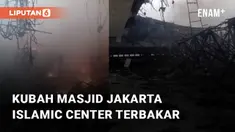 Kubah Masjid Jakarta Islamic Center (JIC) di Koja, Jakarta Utara terbakar