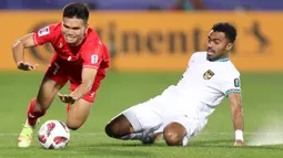 Ini menjadi gol pertama bagi Timnas Indonesia di era Shin Tae Yong. Selain itu, ini jadi 3 poin penting untuk jaga peluang sebelum lawan Jepang di laga terakhir pada 24 Januari 2024. (AP Photo/Hussein Sayed)