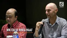 Seorang warga negara Italia meminta maaf atas tindakannya mengusir anggota DPRD Sumbar di sebuah tempat wisata.