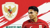 Penyerang Timnas Indonesia, Marselino Ferdinan. (Bola.com/Wiwig Prayugi)