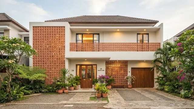 Kombinasi Cat Putih Gading dan Roster Terakota (AI Generated)