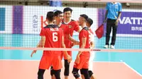 Timnas voli putra Indonesia berhasil membungkam Filipina dengan skor 3-0 pada laga perdana Grup A SEA Games 2023 di&nbsp;Olympic Complex Indoor Main Hall, Phonm Penh, Rabu (3/5/2023) sore WIB. (Bola.com/Abdul Azis)