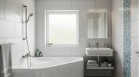 7 Desain Kamar Mandi dengan Bathtub Sudut, Nyaman dan Estetik