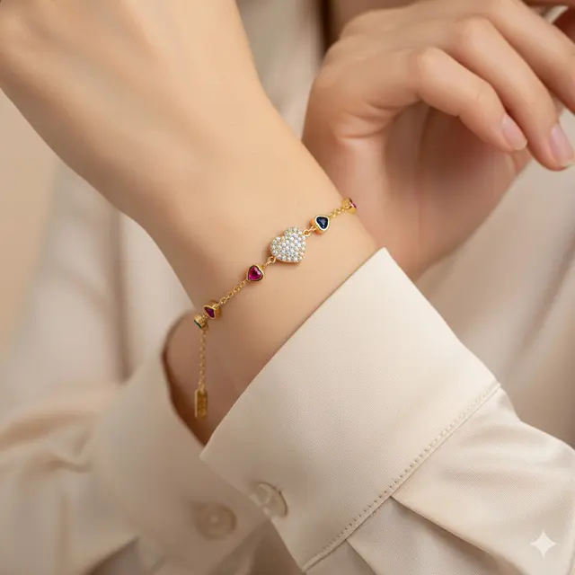 7 Model Gelang Emas Rantai Kombinasi Love Tren 2025, Desain Elegan untuk Tampil Mewah dan Romantis