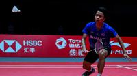 Anthony Sinisuka Ginting di BWF World Tour Finals 2019, Kamis (12/12/2019). (PBSI)