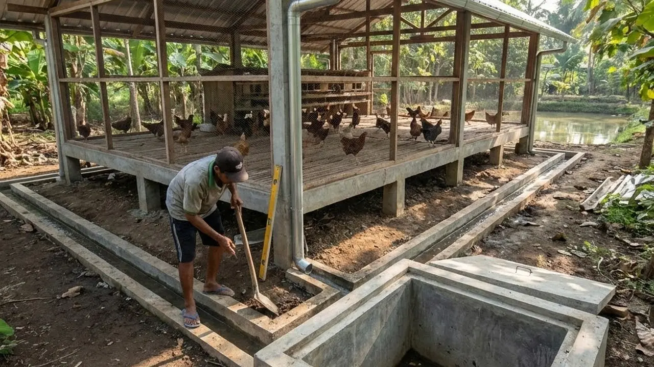 Sistem drainase kandang ayam yang benar
