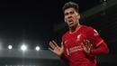 Roberto Firmino. Striker berusia 31 tahun yang kini tengah menjalani musim ke-8 bersama Liverpool sejak didatangkan pada awal musim 2015/2016 menjadi pemain Brasil dengan torehan gol terbanyak dalam satu musim kompetisi di Liga Inggris. Ia sukses mencetak 15 gol bagi The Reds pada 2017/2018 yang menjadi musim ketiganya bareng The Reds. (AFP/Paul Ellis)