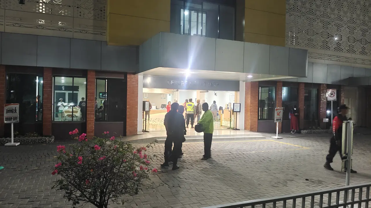 Kondisi RS Hermina Depok usai peristiwa kebakaran bagian dapur rumah sakit.