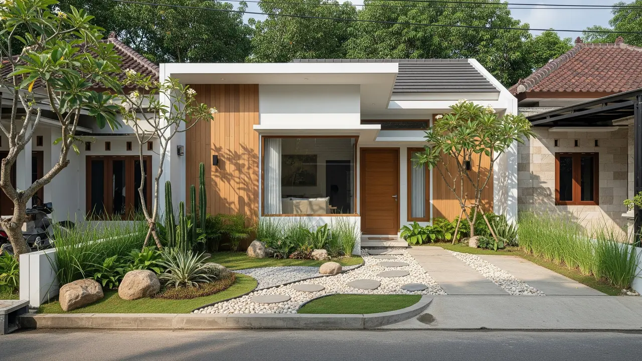 9 Desain Rumah Type 36 dengan Taman Hemat Air, Hunian Asri dan Lestari