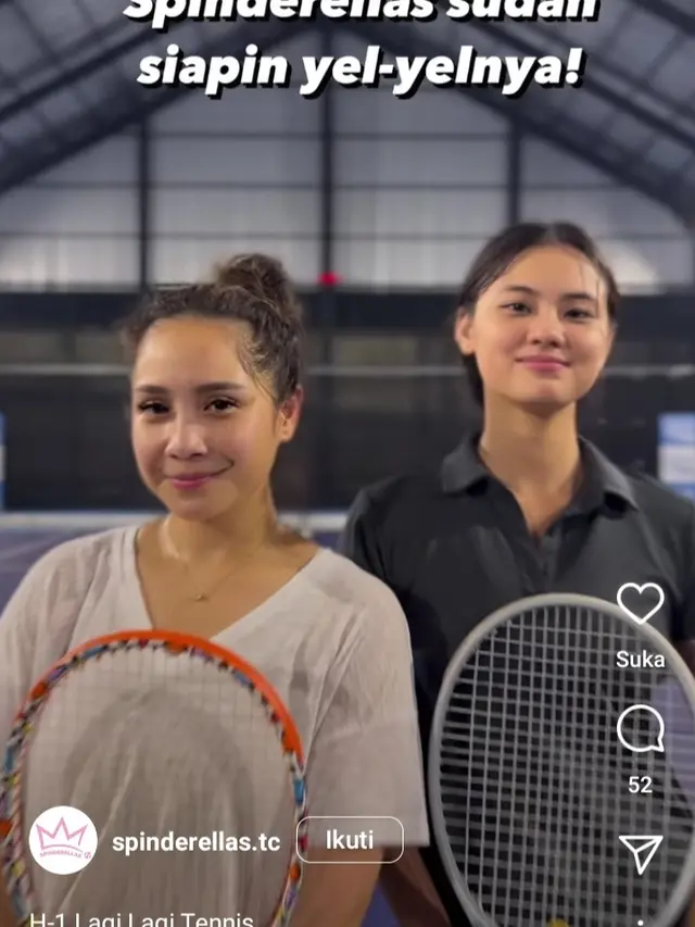 Lagi Lagi Tenis digelar malam ini Jumat 23 Juni, ada Desta hingga Nagita Slavina (Foto: instagram spinderellas.tc)