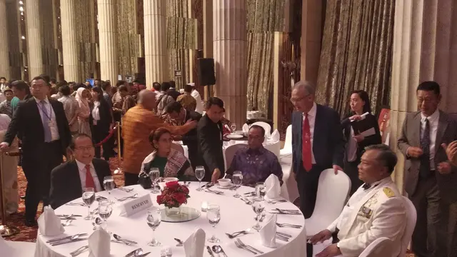 Duta Besar Jepang untuk Indonesia Masafumi Ishii menjamu makan malam dalam peringatan 64 tahun Pasukan Bela Diri (Liputan6.com/Happy Ferdian)