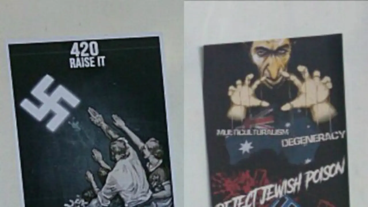 Poster yang mengandung konten Nazi, Adolf Hitler, atau anti-Semit di Australia (supplied via ABC Australia)