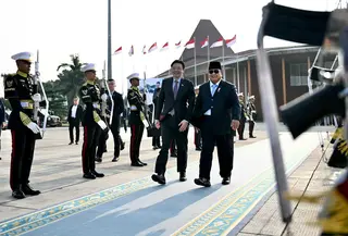 Pertemuan tahunan Presiden Prabowo Subianto dan Perdana Menteri (PM) Singapura Lawrence Wong di Istana Merdeka Jakarta, Senin (6/7/2026).
