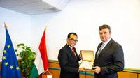 Menteri Perhubungan Budi Karya Sumadi bertemu dengan Menteri Inovasi dan Teknologi Hungaria Laszlo Palkovics.