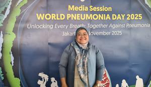 dr. Kanya Ayu Paramastri dalam kegiatan Media Session World Pneumonia Day 2025 dengan tema “Unlocking Every Breath: Together Against Pneumonia”, Jakarta Pusat, Senin (10/11/2025).