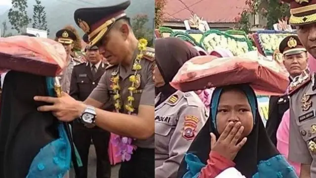 Viral, Kisah Anak Penjual Onde-onde Menangis di Upacara Pisah Kapolres