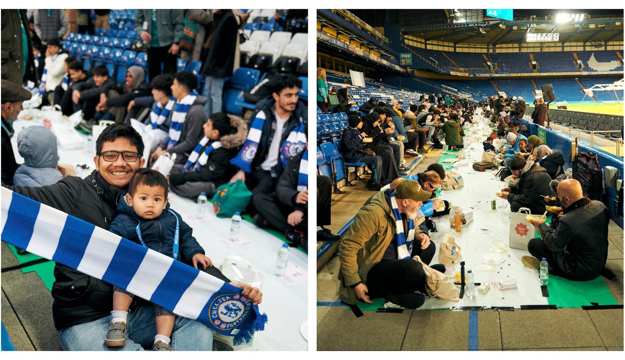Sebuah terobosan positif dilakukan klub raksasa Liga Inggris, Chelsea menyambut bulan suci Ramadan 1444 Hijriah. Pada Minggu, 26 Maret 2023 bertempat di Stadion Stamford Bridge pihak klub mengadakan acara buka puasa bersama yang diikuti puluhan peserta yang sebagian besar merupakan komunitas Muslim di London. Azan Magrib pun berkumandang di markas The Blues sebagai momen yang ditunggu dalam acara buka puasa bersama tersebut. (twitter/@CFCFoundation)