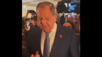 Russian Foreign Minister Sergey Lavrov in a clip with Indonesian journalists in Jakarta. Video&nbsp;shows a mark from&nbsp;Russian-state media Sputnik and it is circulating on Twitter.