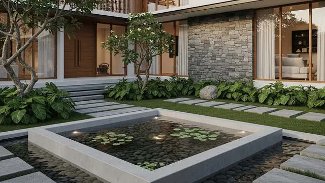 Model Kolam Ikan Depan Rumah Minimalis