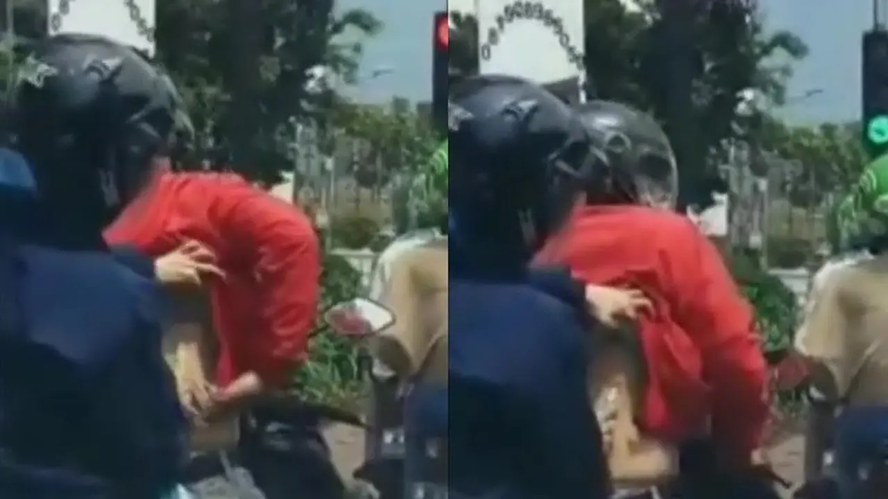 pemotor kerokan di jalan
