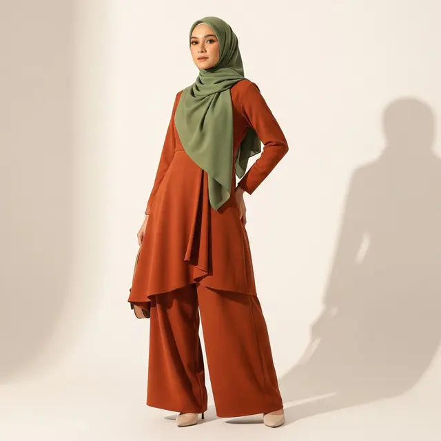 Baju Warna Bata Cocok dengan Jilbab Warna Apa