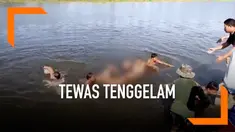 Seorang pelajar SMP tewas saat balapan renang di sebuah embung. Diduga ia mengalami kram kemudian tenggelam.