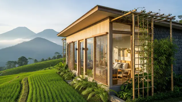 Model Rumah dengan View Langsung ke Pegunungan/ Ilustrasi AI