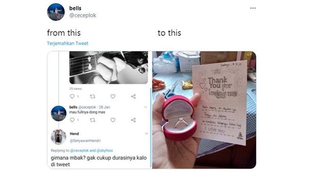 Kisah Cinta Netizen dari Menfess Lagu Sal Priadi Berujung Lamaran Ini Curi Perhatian