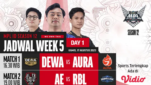 Jadwal Live Streaming MPL Indonesia Season 12 Week 5 di Vidio
