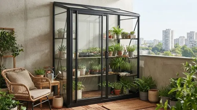 Greenhouse Mini dengan Pintu Geser (AI Generated)
