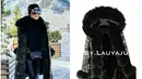 Syahrini mengenakan mantel bulu warna hitam. Mantel ini berharga Rp 9 juta. (Foto: instagram.com/fashionsyahrini)