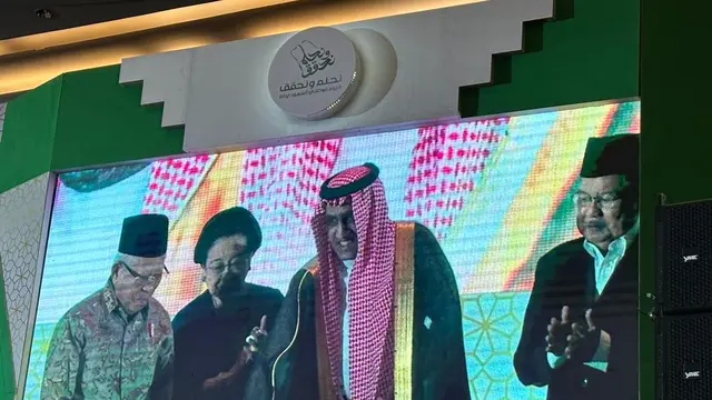 Perayaan Hari Kemerdekaan ke-93 Arab Saudi yang digelar di Hotel Raffles, Jakarta, Senin (25/9/2023). (Liputan6/Benedikta Miranti)