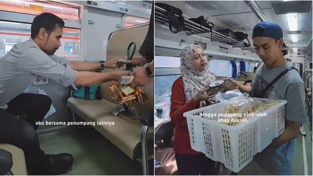 Potret Suasana Kereta Api Ramai Pedagang Asongan, Bikin Penumpang Nostalgia