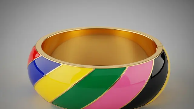 Gelang Bangle Enamel Color Blocking