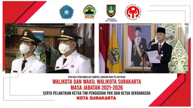7 Momen Pelantikan Gibran Rakabuming Raka Jadi Wali Kota Solo, Dilakukan Virtual