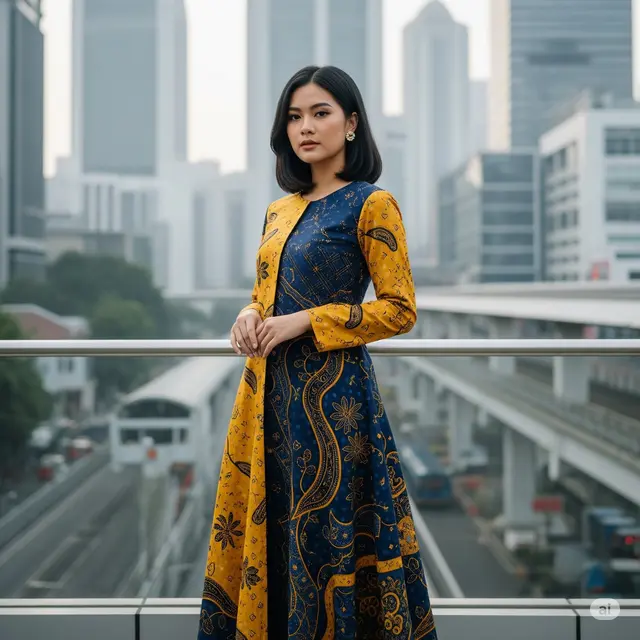 Model Dress Batik Panjang Terbaru. Foto: Gemini