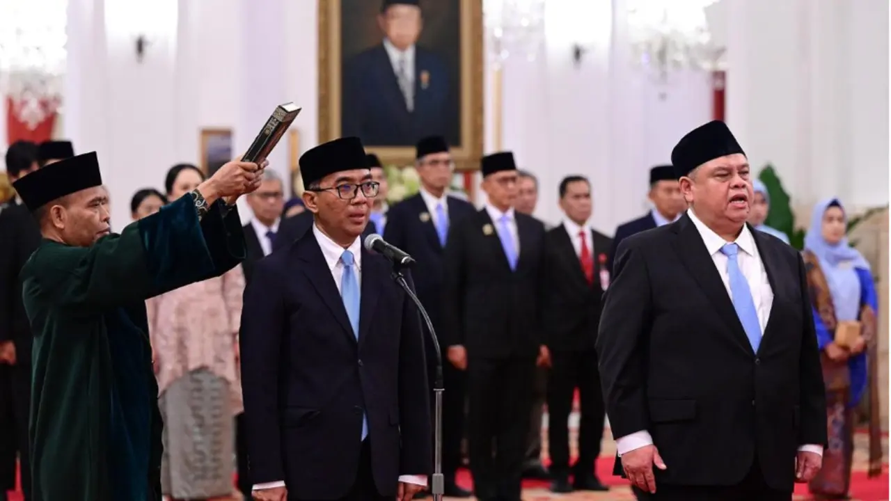 Brian Yuliarto saat Dilantik Jadi Mendiktisaintek Baru/presidenri.go.id