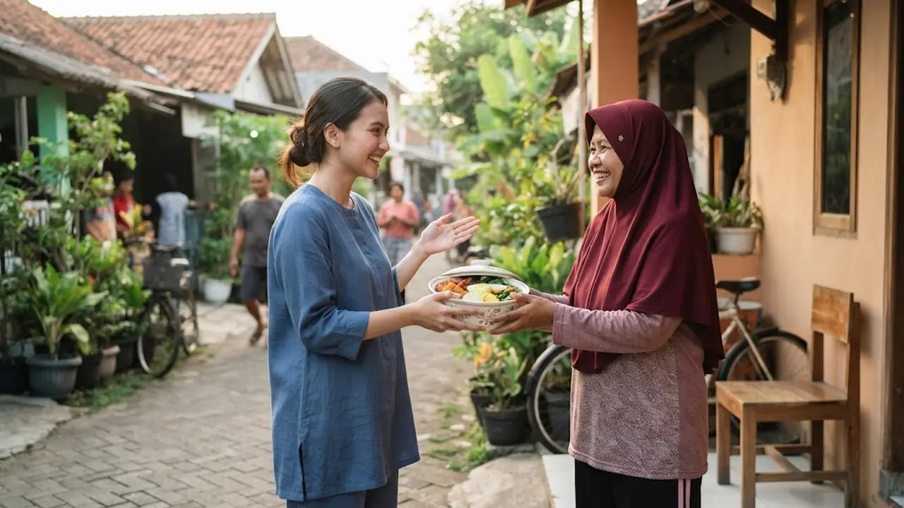 ciri orang yang suka berbagi makanan ke tetangga